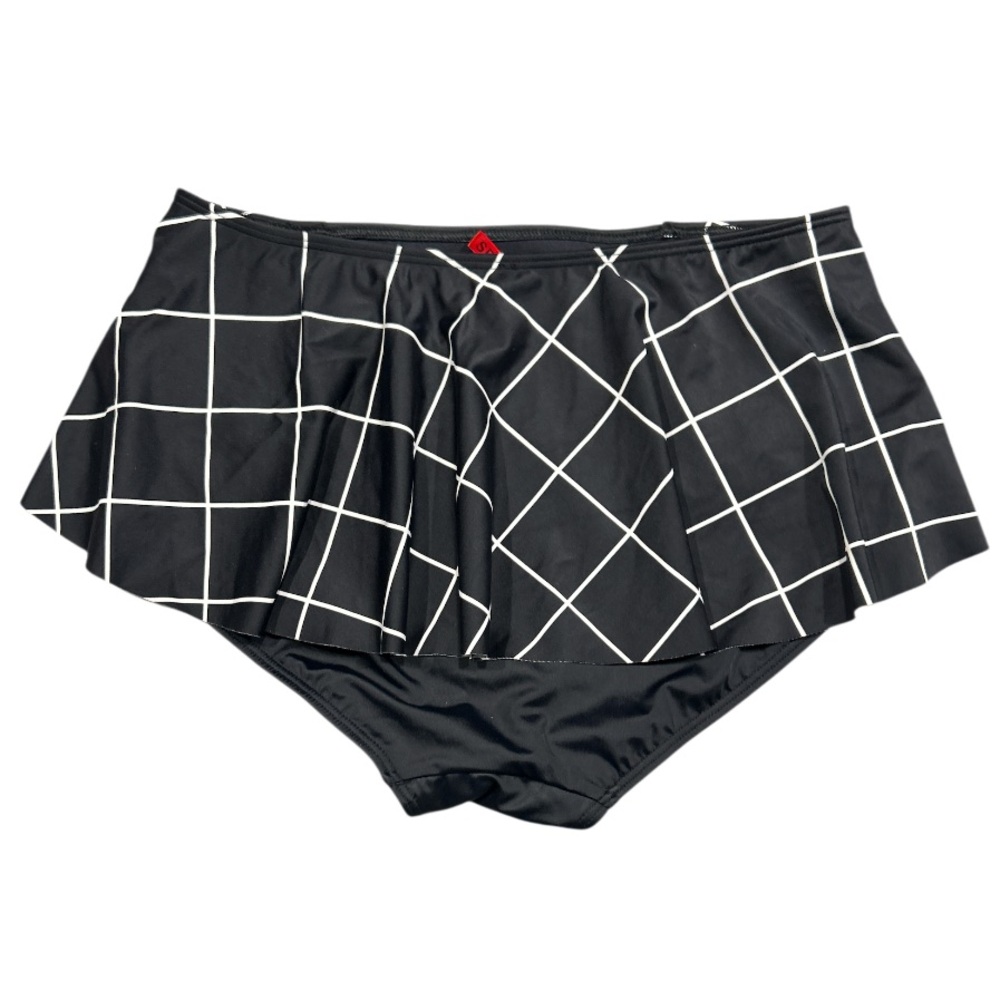 🔥SPANX! “FLIRTY” SKIRTED SWIM BOTTOM! TUMMY CONTROL! GEOMETRIC DESIGN! SLIMMING! - Picture 5 of 16